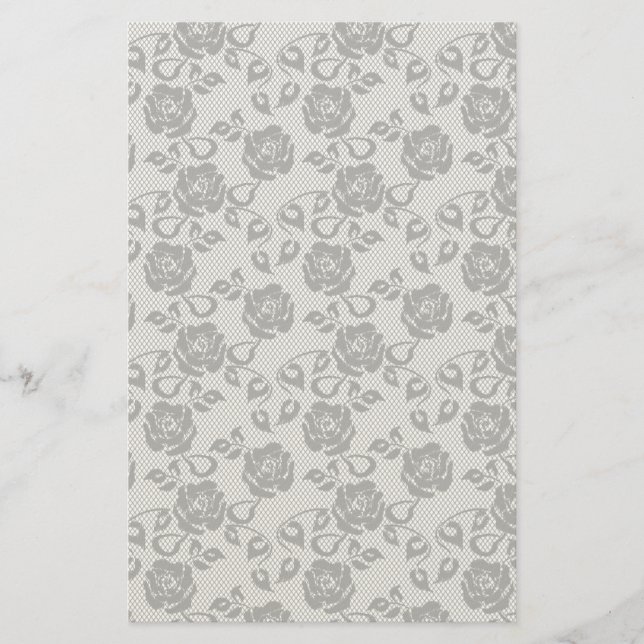 Papeterie Motif en dentelle noire sur arrière - plan blanc (Devant)