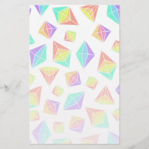 Papeterie Motif Pastel Rainbow Crystals