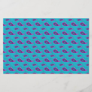 Papeterie Motif Peacock et Magenta Paisley