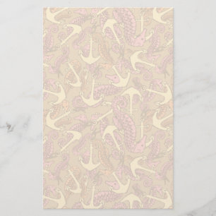 Papeterie Motif peu précis d'hippocampe et d'Ancre