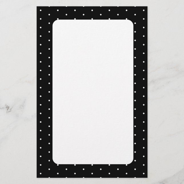 Papeterie Motif Pois minuscule noir et blanc Preppy (Devant)