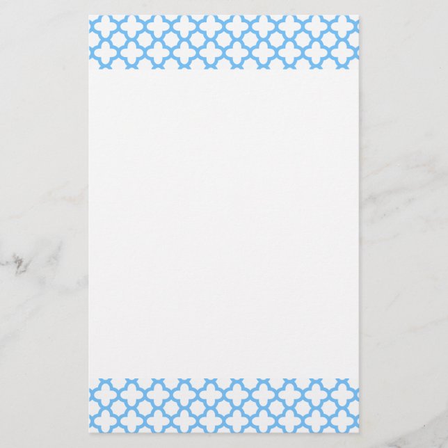 Papeterie Motif Quatrefoil bleu (Devant)