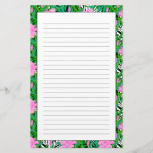 Papeterie Motif tropical avec des fleurs de jungle