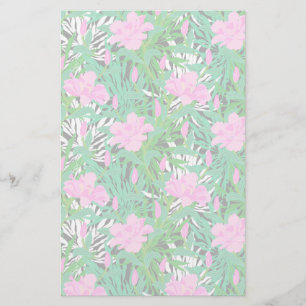 Papeterie Motif tropical avec des fleurs de jungle