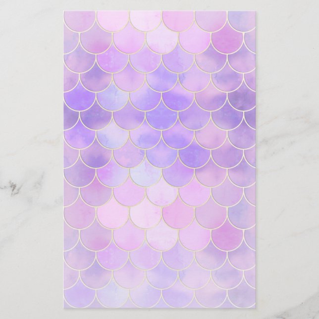 Papeterie Motif Ultra Violet & Gold Mermaid (Devant)
