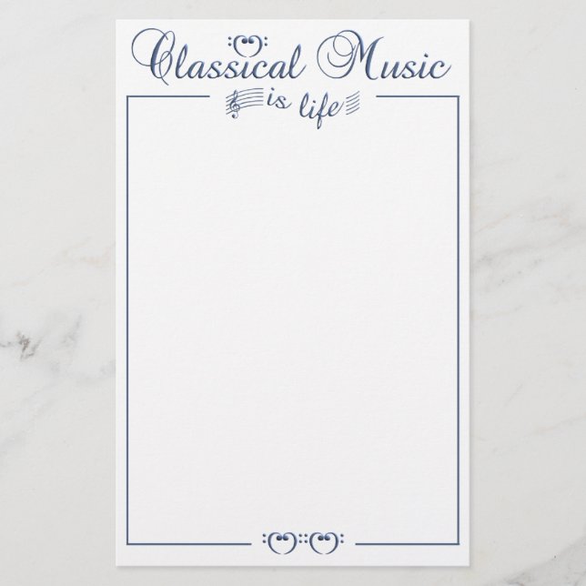 Papeterie Musique classique stationnaire, personnalisable (Devant)
