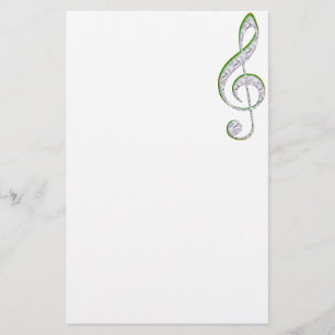 Papeterie MUSIQUE Émeraude et diamant Clé Treble