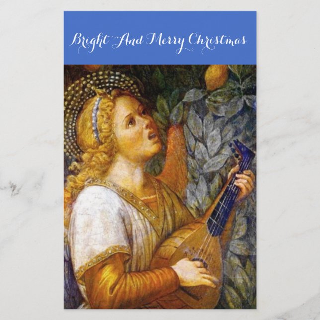 PAPETERIE MUSIQUE FABRIQUANT L'ANGE DE NOËL EN JAUNE D'OR BL (Devant)