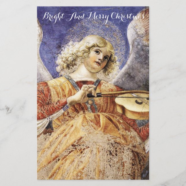 Papeterie MUSIQUE FAISANT ANGEL voeux de Noël (Devant)