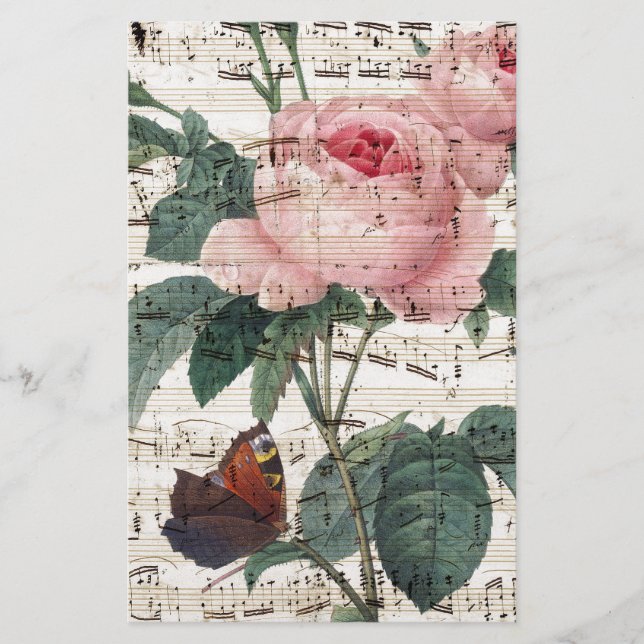 Papeterie Musique rose (Devant)