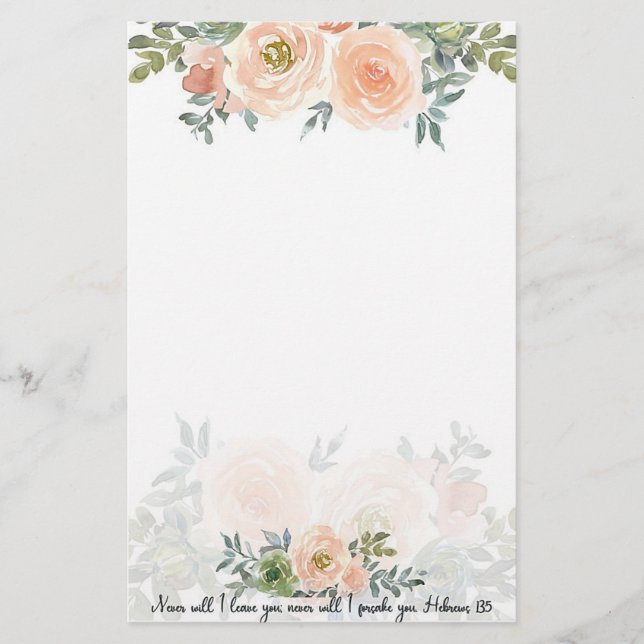 Papeterie Ne laissez jamais votre aquarelle florale (Devant)