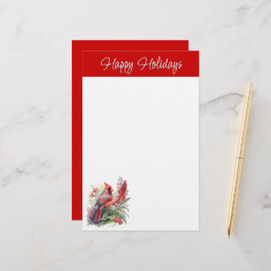 Papeterie Noël du cardinal rouge