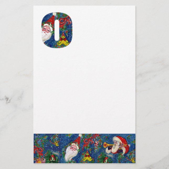 PAPETERIE NOËL O LETTRE / SANTA CLAUS AVEC RIBBON ROUGE (Devant)