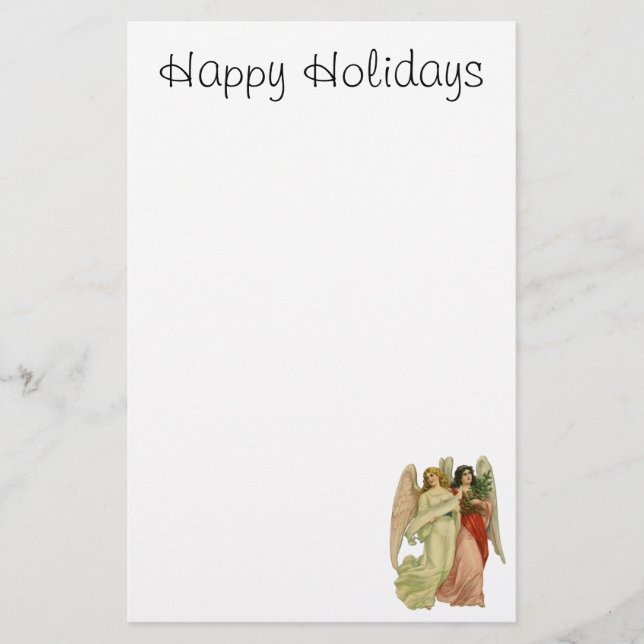 Papeterie Noël vintage, ange (Devant)