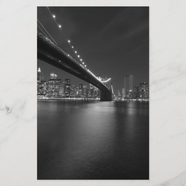 Papeterie Noir blanc New York City Skyline (Devant)