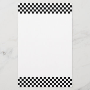 Papeterie noire et blanche de damier