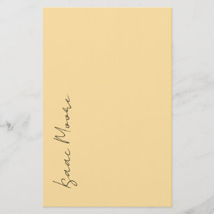 Papeterie Nom de calligraphie élégante et simple couleur crè