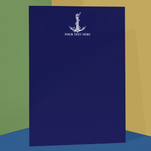 Papeterie Nom du bateau de la corde d'Ancre nautique vintage