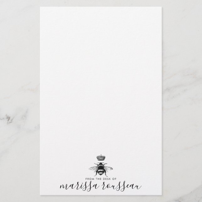 Papeterie Nom du script manuscrit du logo Queen Bee (Devant)