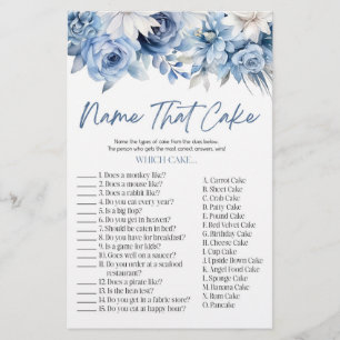Papeterie Nom Floral Bleu qui gâteau Fête des mariées jeu