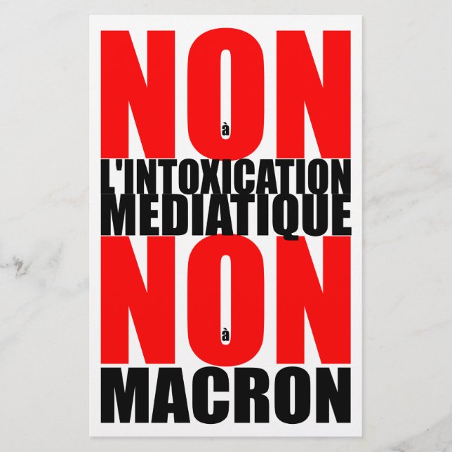 Papeterie Non à l'INTOXICATION MEDIATIQUE NON À MACRON S (Devant)