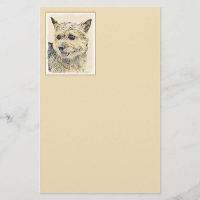 Papeterie Norwich Terrier Peinture - Cute Original Chien Art (Devant)