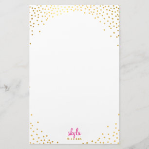 Papeterie NOTE PAPIER glamour rustique feuille d'or confetti