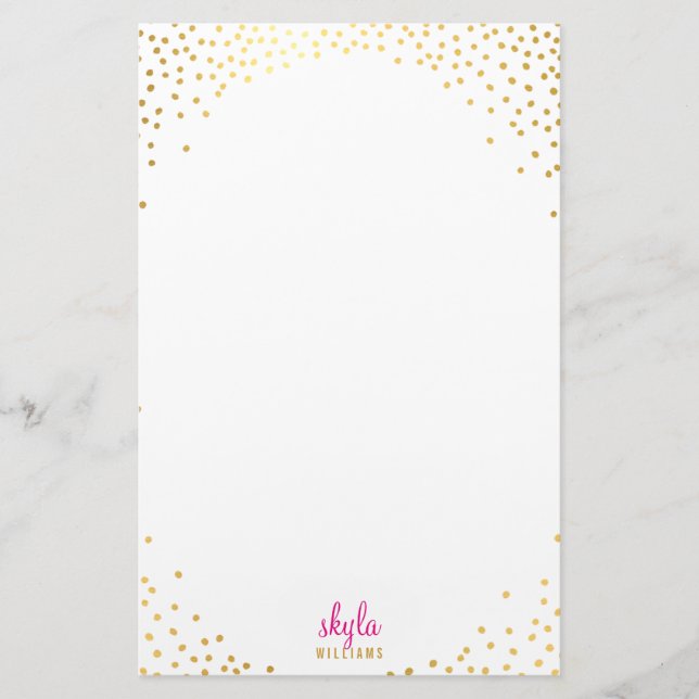 Papeterie NOTE PAPIER glamour rustique feuille d'or confetti (Devant)