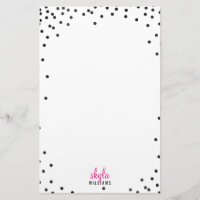 NOTE PERSONNELLE mignon fun poka dot confetti noir