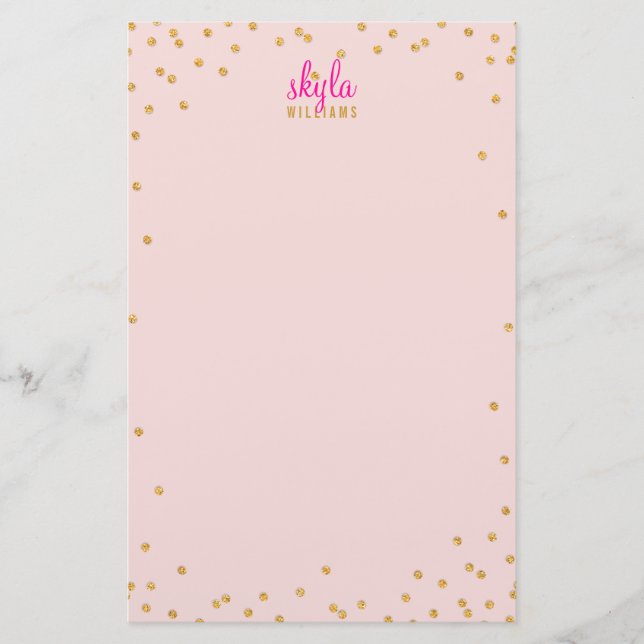 Papeterie NOTE PERSONNELLE mini spot confetti or parties sci (Devant)