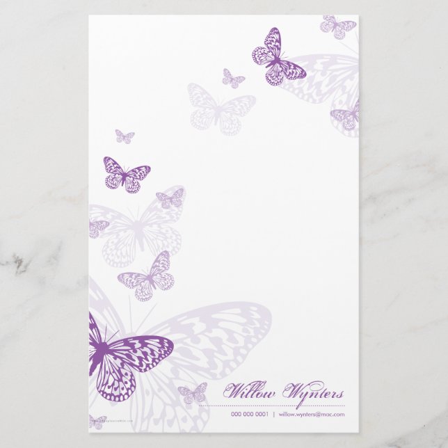 Papeterie NOTEPAPER PERSONNALISÉ :: papillons 3P (Devant)