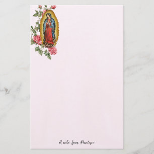 Papeterie Notre-Dame de Guadalupe Roses Roses Personnalisées