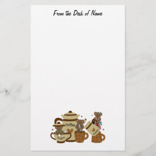 Papeterie Nounours d'amants de café stationnaire