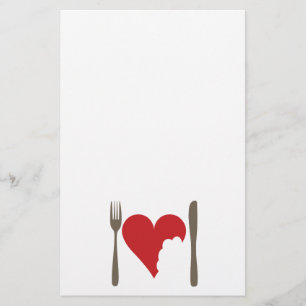 Papeterie Nourriture d'amour, coeur d'amour