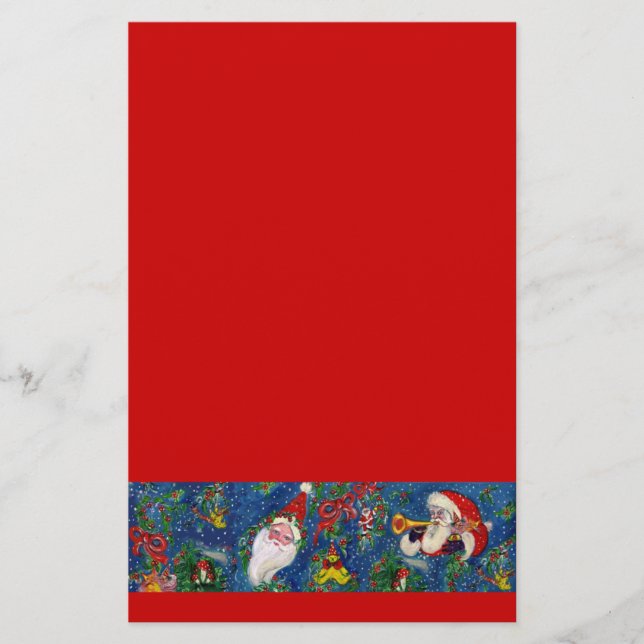 Papeterie NUIT DE NOËL MUSICALE / PÈRE NOËL AVEC JOUETS Bleu (Devant)