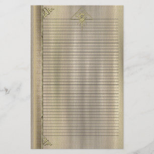 Papeterie Oeil de la Providence Lined Goldtone stationnaire