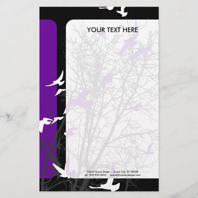 Papeterie oiseau à silhouette (Devant)