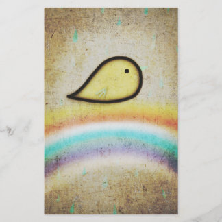Papeterie Oiseau et arc-en-ciel