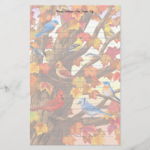 Papeterie Oiseaux dans l'érable d'automne