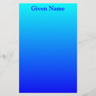 Papeterie Ombre personnalisée bleu d'Aqua brillant