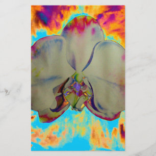 Papeterie Orchidée de feu, abstraite peinture florale tropic