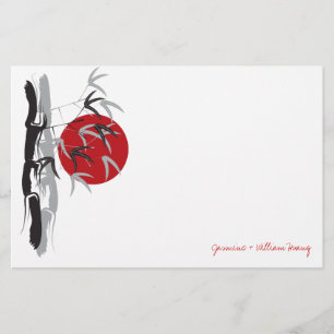 Papeterie Oriental Sunrise Zen Bamboo Garden Mariage asiatiq