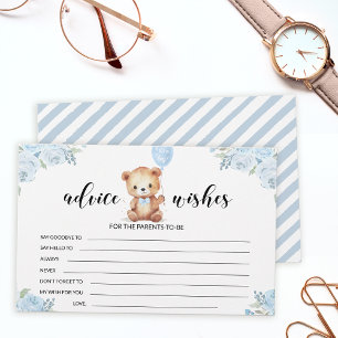 Papeterie Ours bleu en peluche baby shower conseils