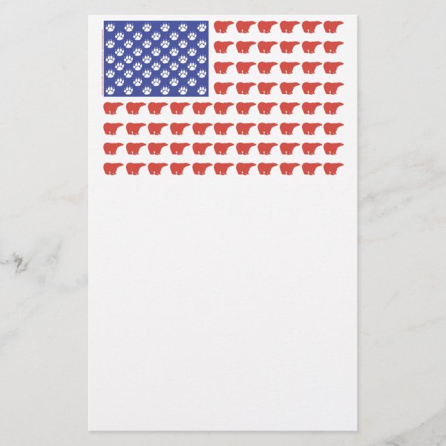 Papeterie Ours polaires patriotiques USA (Devant)
