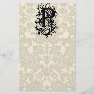 Papeterie P monogramme baroque