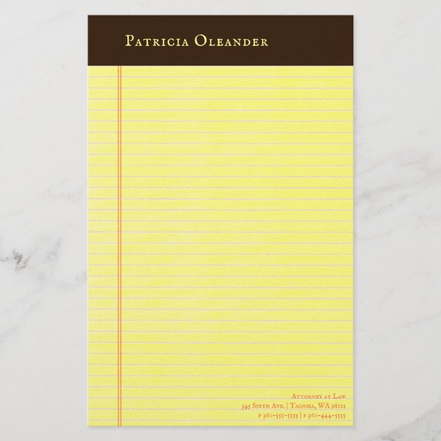 Papeterie Pad juridique jaune Brown obscur (Devant)