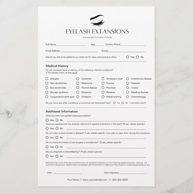 Papeterie Pages d'enregistrement client de l'extension Eyela (Dos)