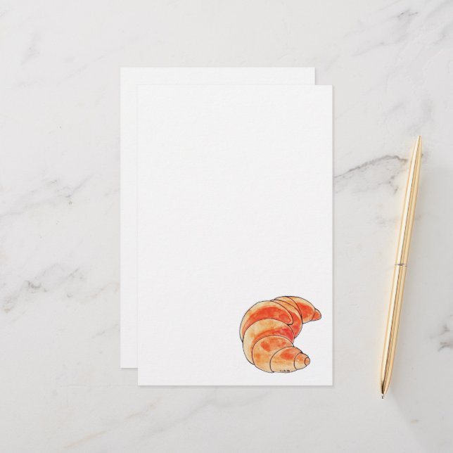 Papeterie pain aux croissants bruns (Devant/Arrière en situation)