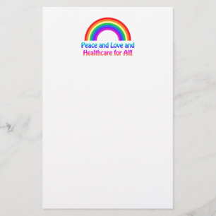 Papeterie Paix et amour et soins de santé pour tous Rainbow
