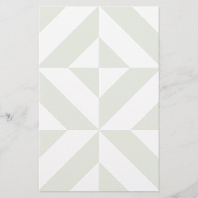 Papeterie Pale Gray Geometric Deco Cube Pattern (Devant)